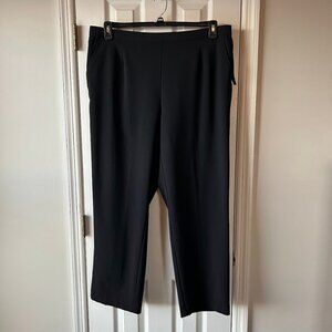 NWT KIM ROGERS‎ 22W Black Straight Leg Comfort Waist Trouser Pants Average NEW